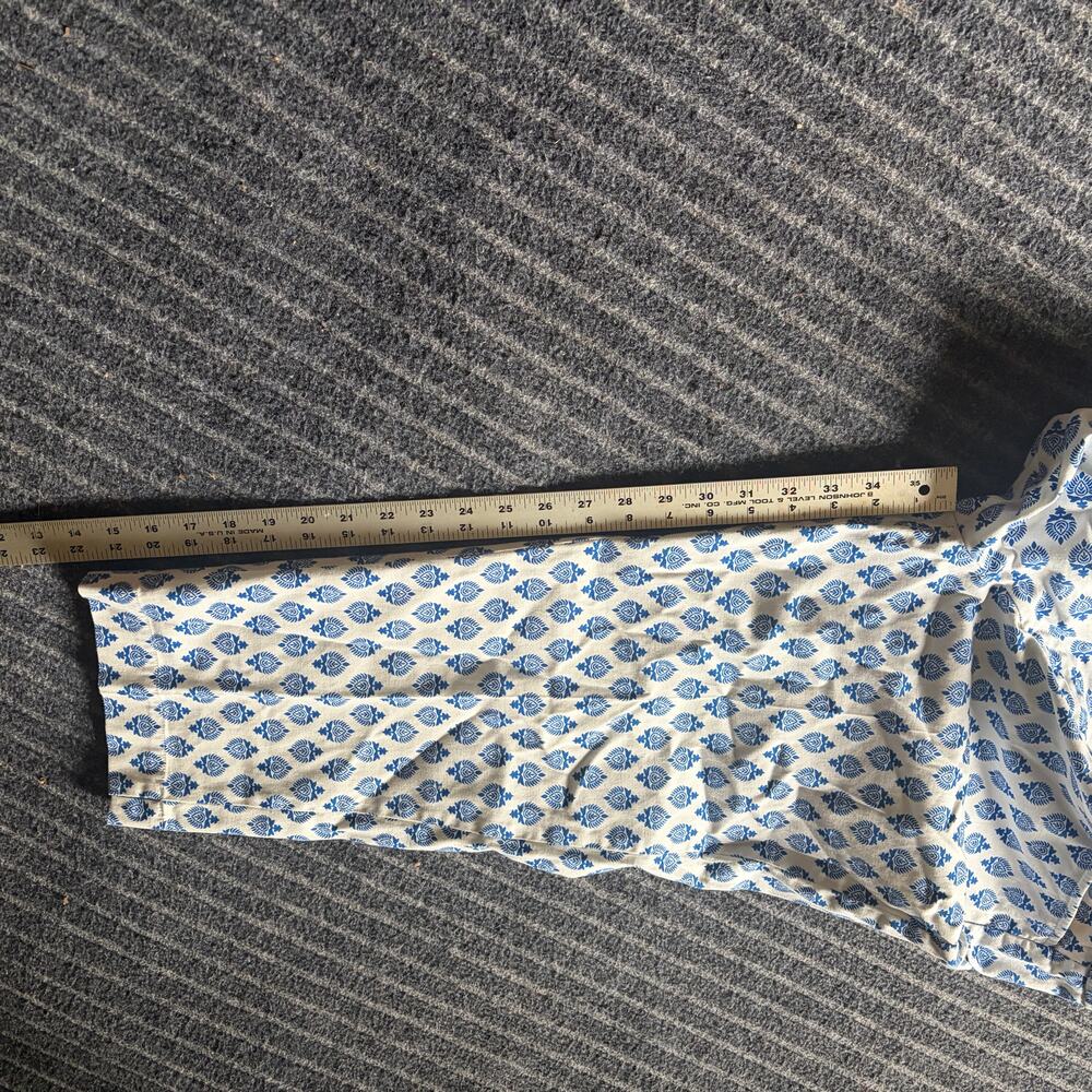 Talbots Perfect Skimmer Pants Size 10 Blue White Cotton - Picture 2 of 11